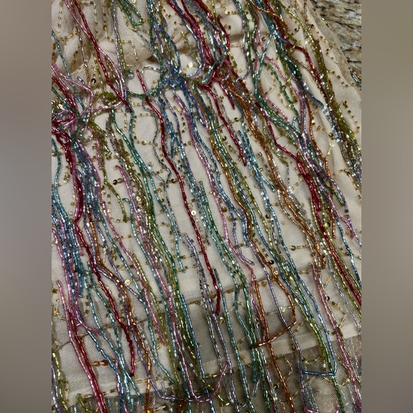 Nasty Gal Multicolor Tassel Beaded Shift Yellow Dress 10 - Picture 11 of 14